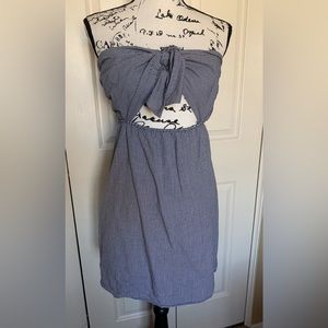 Kendall & Kylie Black & White Checked Strapless Sun Dress